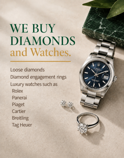 We buy diamonds and watches graphic