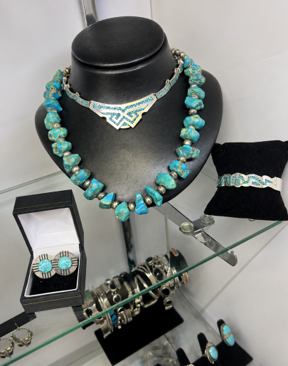South-west silver and turquiose jewelry